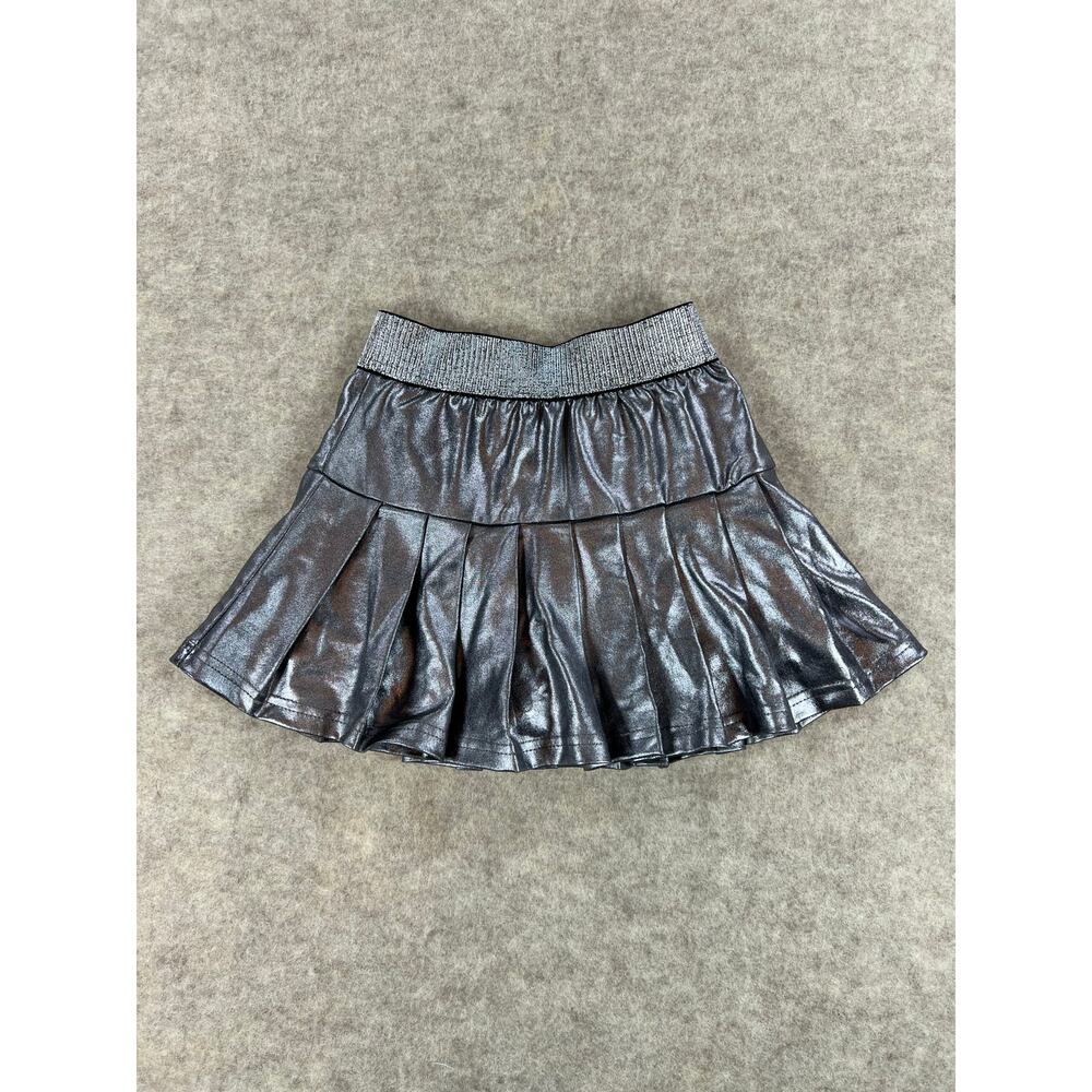 Evie's Closet Silver Metallic Pleated Skort Size 4 NEW